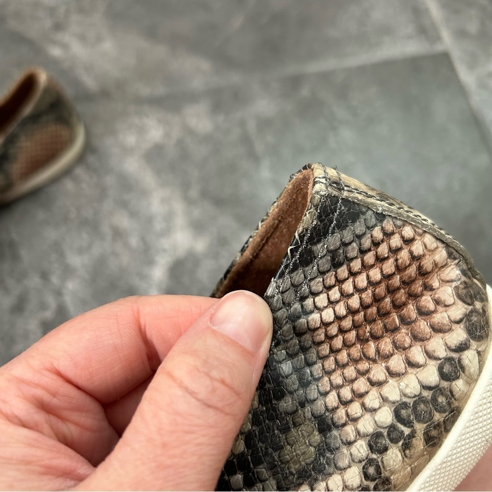 Frye Women's Leather Snakeskin Print Slip-On Flat Shoes Size 9M - Picture 13 of 15
